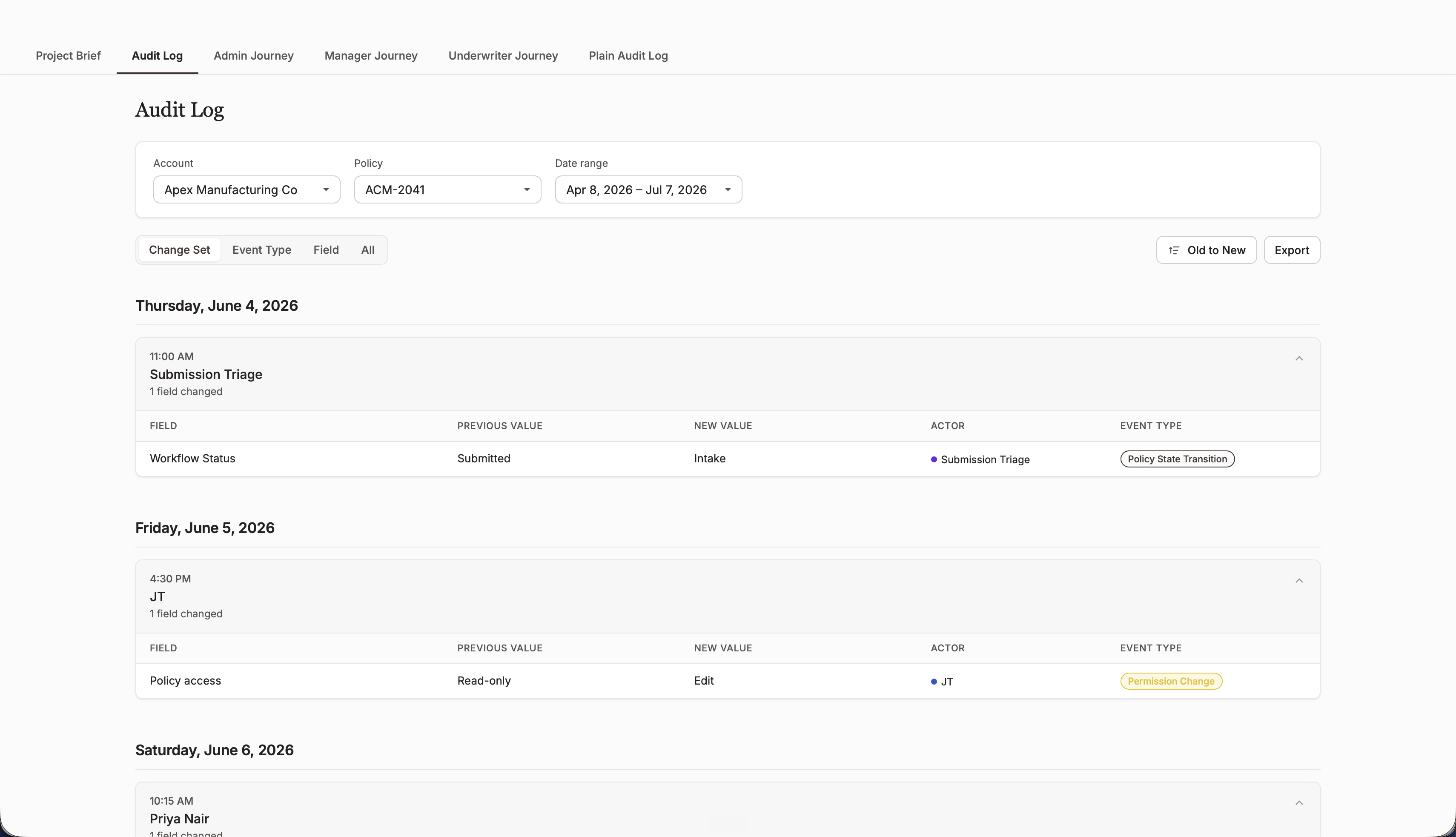 Audit Log exploration 1