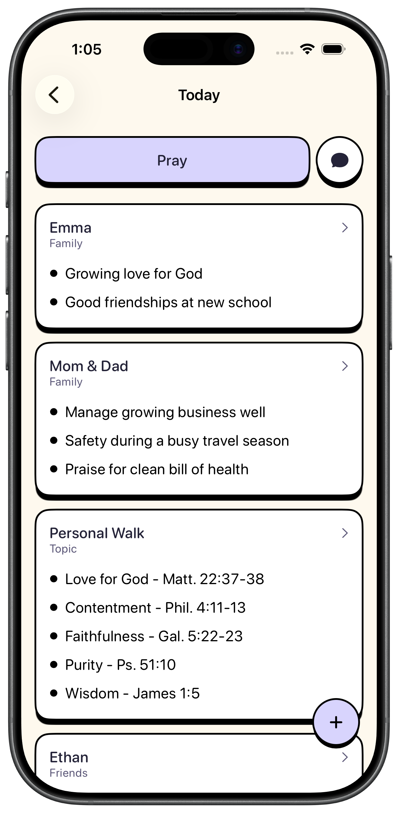 Praily Today prayer list