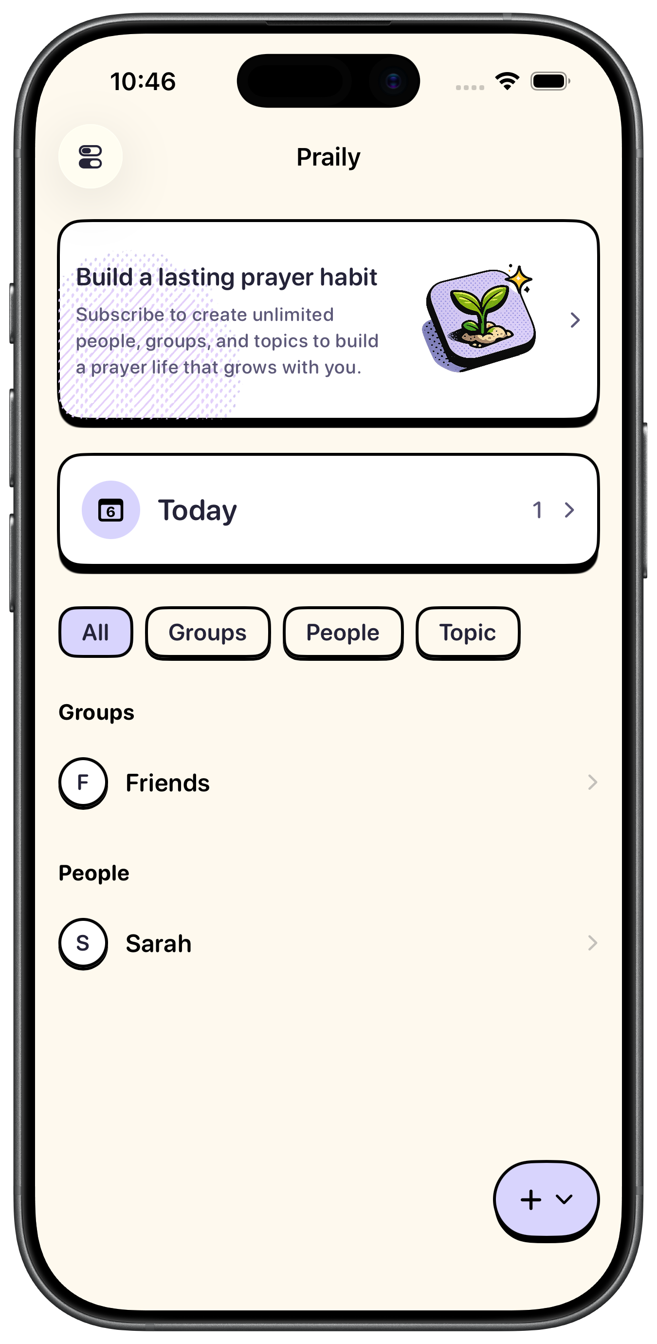 Praily subscription trial prompt