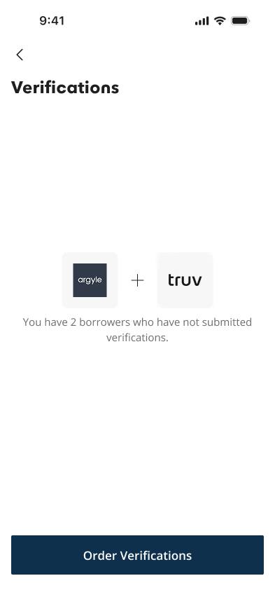 Verifications mobile experience screen three
