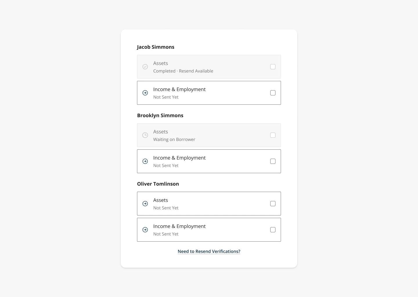 À la carte verification ordering screens