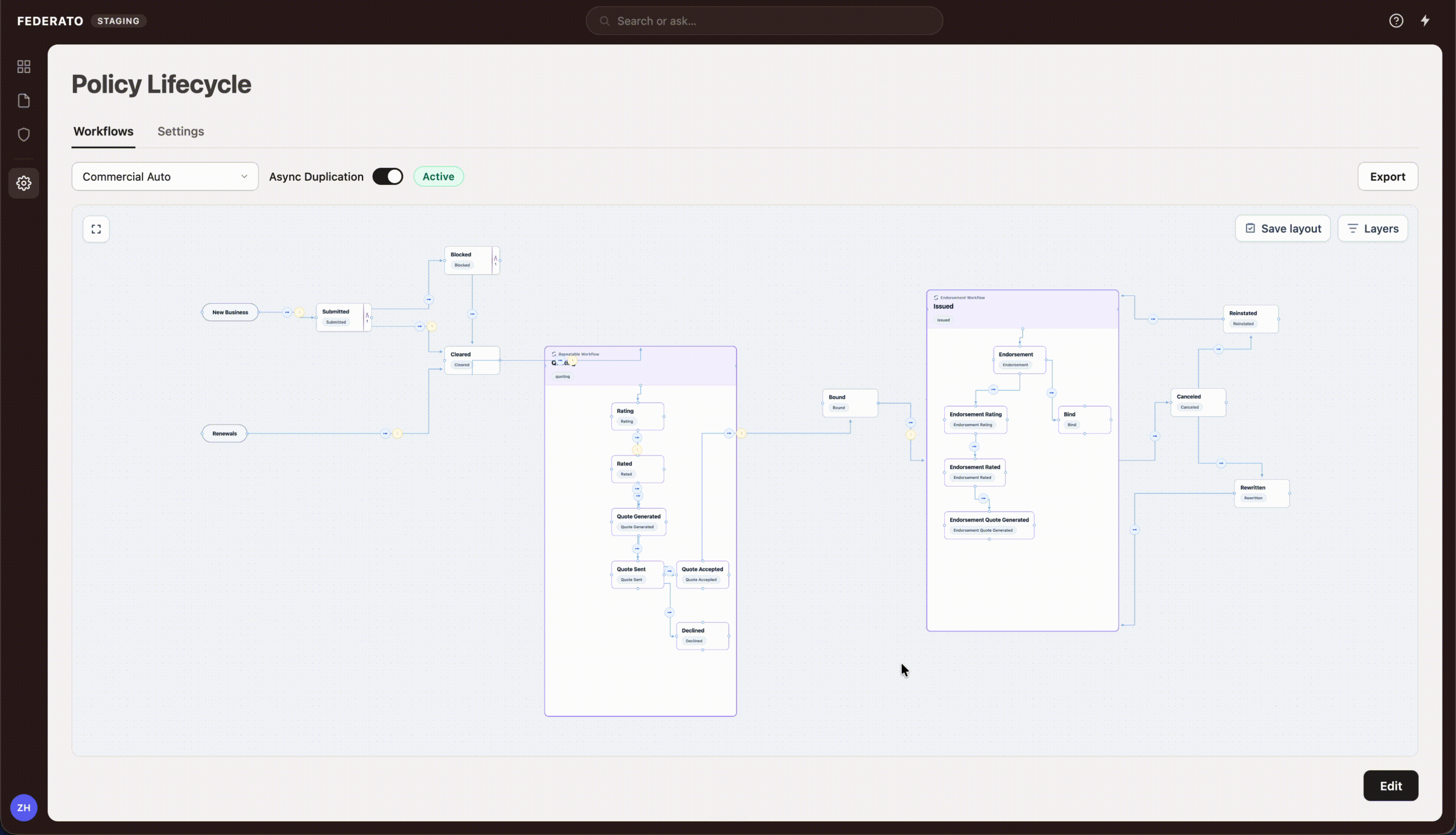 Selecting and rearranging multiple workflow nodes