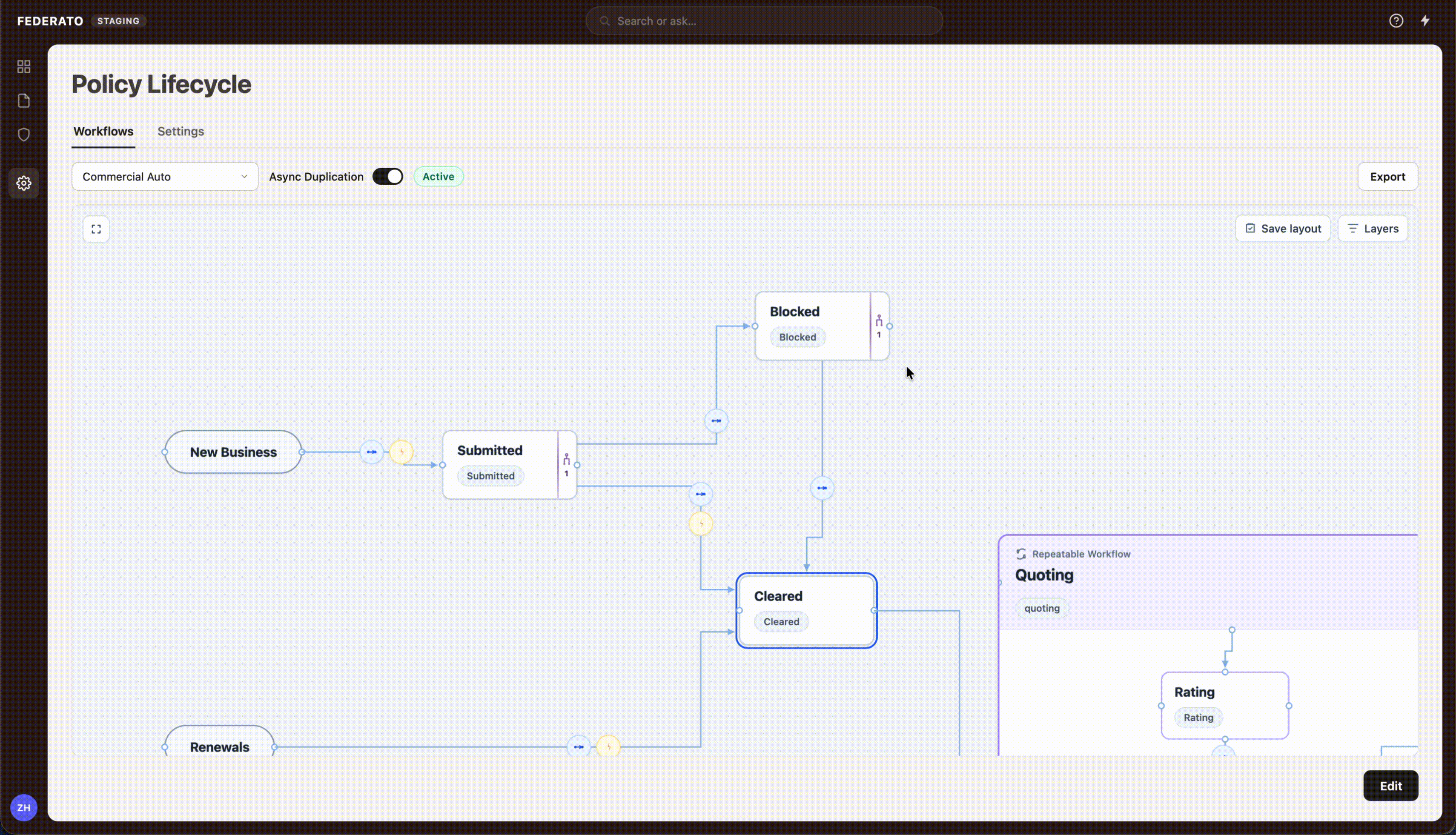 Configuring terminal states
